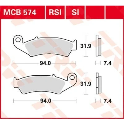 Billede af TRW Organic Allround MCB574 Bremseklodser