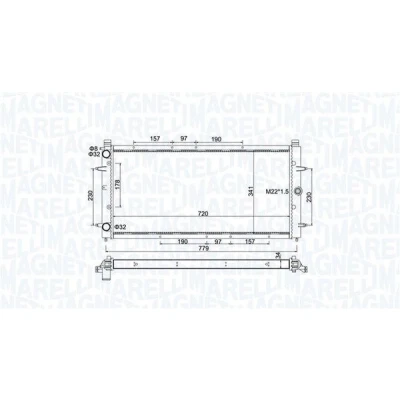 Billede af MAGNETI MARELLI 350213174600 Radiator 720 341 34 Mekanisk fuget køleripper VOLKSWAGEN: Transporter 4 Bus,