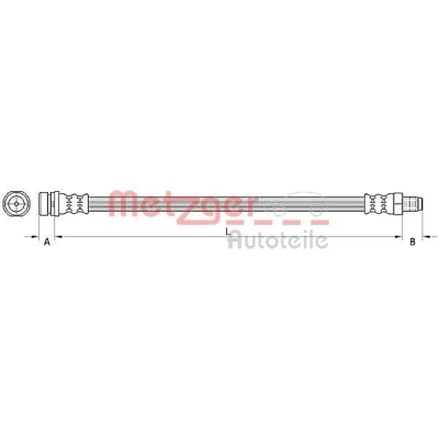 Billede af METZGER 4110802 Bremseslange 255 FORD: Transit Mk6 Van
