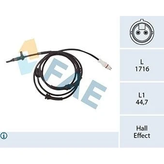 Billede af FAE 78364 ABS Sensor med kabel Hall princip 2 1716 FIAT: Punto II Hatchback