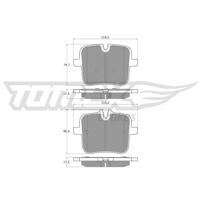 Billede af TOMEX brakes TX 60 07 Bremseklodser bagaksel Forberedt til slidindikator BMW: 5 Sedan, 7, X5