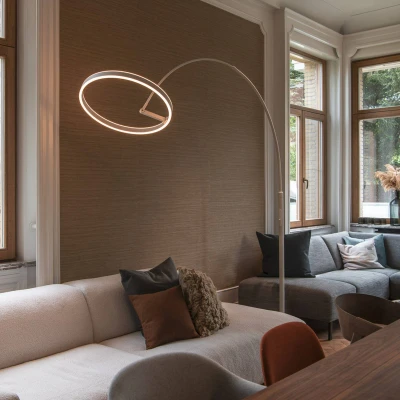 Billede af SLV LED gulvlampe One Bow FL, hvid, stål, højde 232 cm, CCT