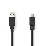 Billede af USB kabel 2.0 A han Micro B 480 Mbps Nikkelplateret 2.00 m Runde PVC Sort Box