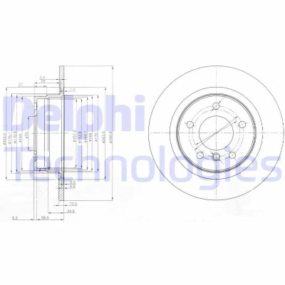 Billede af DELPHI BG3960 Bremseskiver 296 10 5 fuldstændigt olieret ubehandlet uden hjullejer, ABS sensorring BMW: 3 Sedan, 1 Hatchback, Coupe