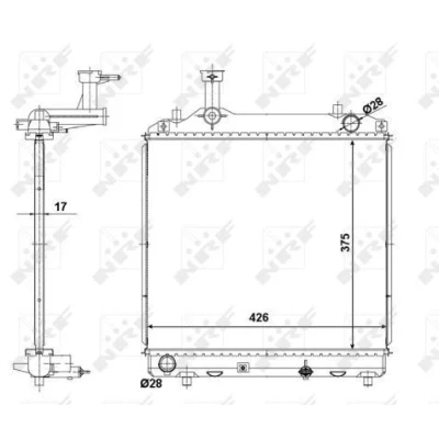 Billede af NRF 56062 Radiator Aluminium 426 375 17 med monteringsdele Loddet køleripper SUZUKI: Alto VII