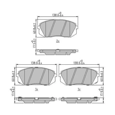 Billede af JURID 573814J Bremseklodser med akustisk advarsel for slid uden tilbehør KIA: cee‘d II Sportswagon, Hatchback, Niro, HYUNDAI: Tucson