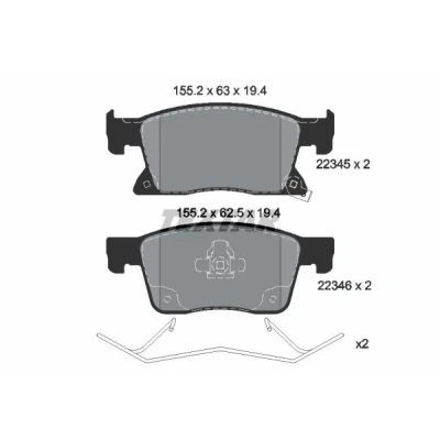 Billede af TEXTAR 2234501 Bremseklodser med akustisk advarsel for slid tilbehør OPEL: Astra K Sports Tourer, Hatchback