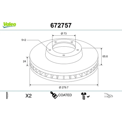 Billede af Bremseskive VALEO 672757
