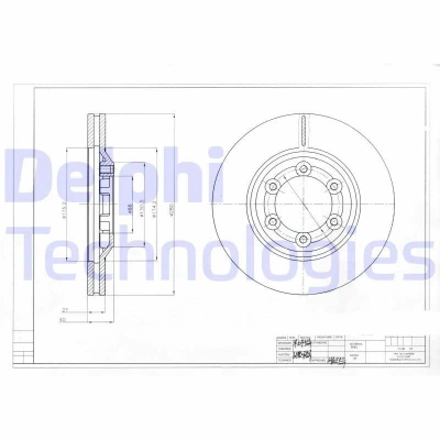 Billede af DELPHI BG4175 Bremseskiver 280 27 6 ventileret olieret ubehandlet uden hjullejer, ABS sensorring ISUZU: D Max II Pick up