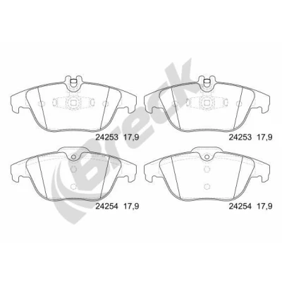 Billede af BRECK 24253 00 702 Bremseklodser Forberedt til slidindikator MERCEDES BENZ: C klasse T modell, Sedan, Coupe