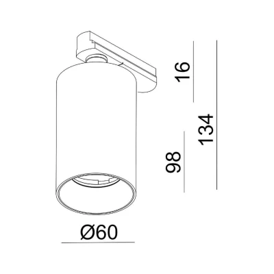 Billede af 3 fase skinne Can, hvid, aluminium, GU10, drejelig montering