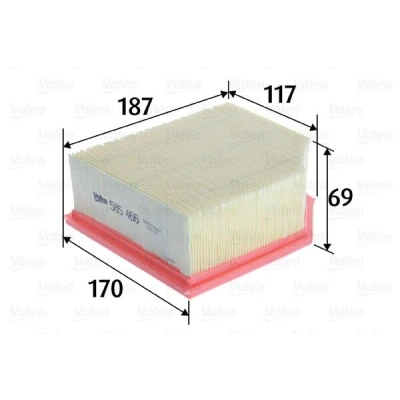 Billede af VALEO 585466 Luftfilter 69 170 187 Filterindsats CITROËN: Berlingo / First I, PEUGEOT: Partner I Combispace