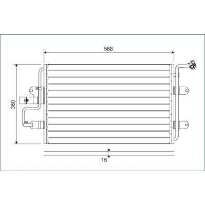 Billede af VALEO 817244 Kondensator uden tørrer Aluminium 360 R 134a VOLKSWAGEN: Golf 4, Bora Sedan, SEAT: Leon I Hatchback