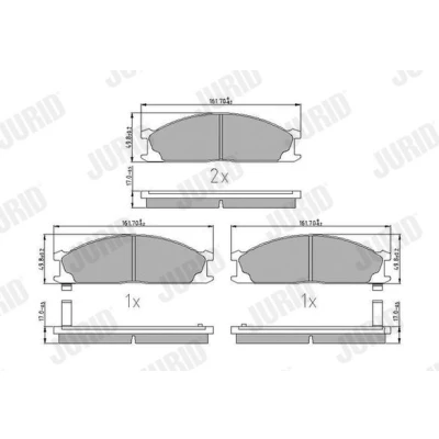 Billede af JURID 572373J Bremseklodser med akustisk advarsel for slid uden tilbehør NISSAN: NP300 Navara Pick up, TOYOTA: Celica VI Coupe