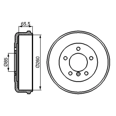 Billede af BOSCH 0 986 477 038 Bremsetromler 300 bagaksel MERCEDES BENZ: T1 Bus