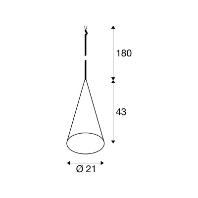 Billede af SLV Hængelampe Magico, Ø 21 cm, sort/guldfarvet, metal