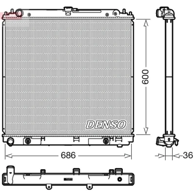 Billede af DENSO DRM46042 Radiator 686 600 36