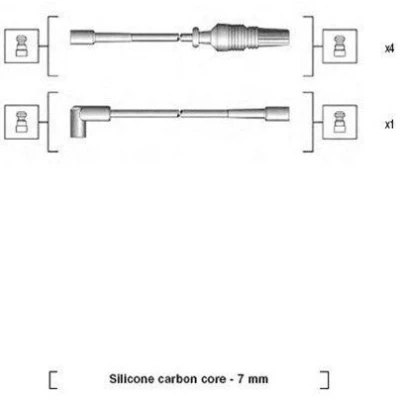 Billede af MAGNETI MARELLI 941085160568 Tændkabelsæt PEUGEOT: 205 Cabriolet, II Hatchback, 106 I CITROËN: BX ZX Hatchback