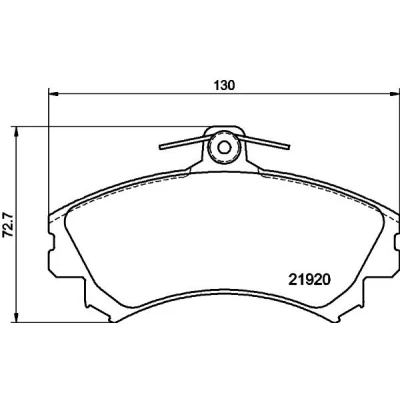 Billede af HELLA 8DB 355 006 701 Bremseklodser med akustisk advarsel for slid bremsecaliperskruer MITSUBISHI: Colt 6, VI CZC Cabriolet, SMART: Forfour I