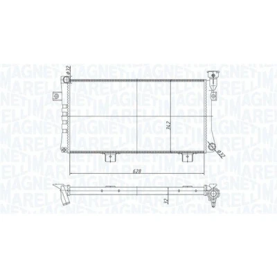 Billede af MAGNETI MARELLI 350213180600 Radiator 628 342 32 Mekanisk fuget køleripper