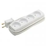 Billede af 4 stikdåse u/j 1,5m ledn. 10A 250V hvid