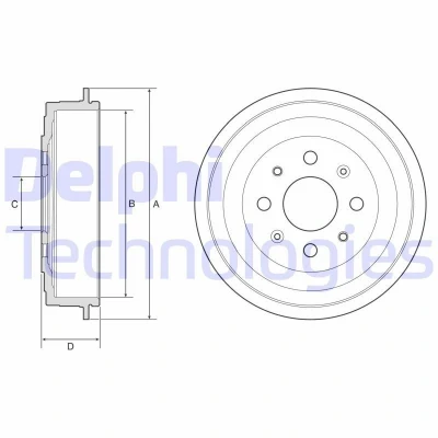 Billede af DELPHI BF619 Bremsetromler uden ABS sensorring, hjullejer, leje 250 OPEL: Adam
