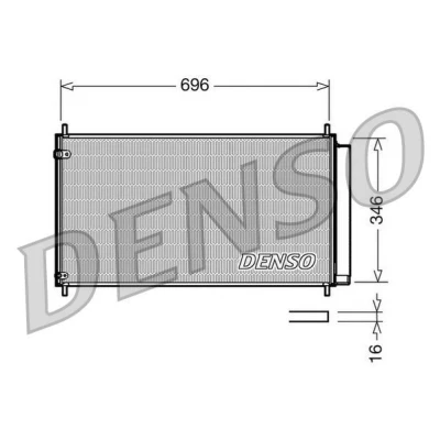 Billede af DENSO DCN50022 Kondensator med tørrer 696x346x16 R 134a 696 TOYOTA: Corolla Verso, Auris Hatchback