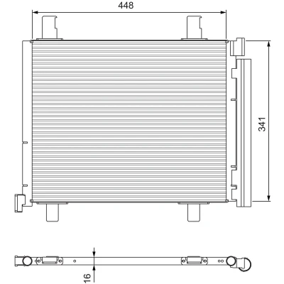 Billede af VALEO 814168 Kondensator uden tørrer Aluminium 341 R 134a VOLKSWAGEN: up! Hatchback, SKODA: Citigo, SEAT: Mii