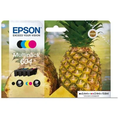 Billede af Multi pack! Epson 604 BK C M Y blækpatron 10.6 ml C13T10G64010 original