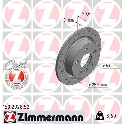 Billede af ZIMMERMANN 150.2928.52 Bremseskiver 259 10 5 6/5 112 fuldstændigt coatet højkarboniseret MINI: Hatchback, Cabriolet
