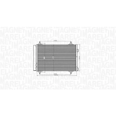 Billede af MAGNETI MARELLI 350203916000 Kondensator med tørrer 545x358x16 358 545 16 CITROËN: C4 I Hatchback, Coupe, PEUGEOT: 307 Stationcar, 308 SW, SW