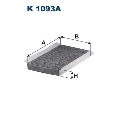 Billede af FILTRON K 1093A Kabinefilter Aktivkulfilter 288 173 30 CITROËN: C4 II Hatchback, I C3 Picasso, PEUGEOT: 308 SW, Hatchback