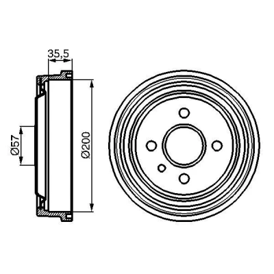 Billede af BOSCH 0 986 477 021 Bremsetromler 227,7 bagaksel OPEL: Astra F Caravan, Kadett E Cabriolet, CC
