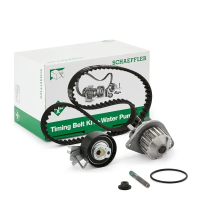 Billede af INA 530 0334 30 vandpumpe + Tandremssæt med CITROËN: C3 II, I Hatchback, Berlingo / First I, PEUGEOT: 206+ Hatchback