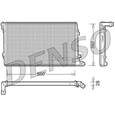 Billede af DENSO DRM32019 Radiator 650 392 28 VOLKSWAGEN: Golf 5, Touran I, Caddy 3, SEAT: Altea, Leon II Hatchback, AUDI: A3 Sportback, Hatchback