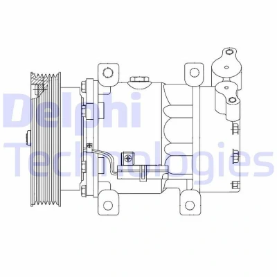 Billede af DELPHI CS20523 Kompressor 6V12 PAG 46 med kompressorolie RENAULT: CLIO 3, MEGANE 2 Kombi, NISSAN: Note I
