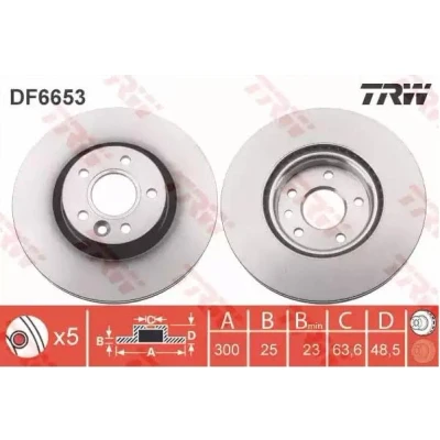 Billede af TRW DF6653 Bremseskiver 300 25 5 108 ventileret lakeret VOLVO: V40 Hatchback