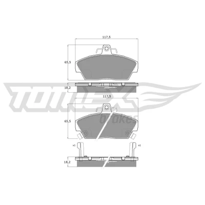 Billede af TOMEX brakes TX 11 39 Bremseklodser foraksel med akustisk advarsel for slid