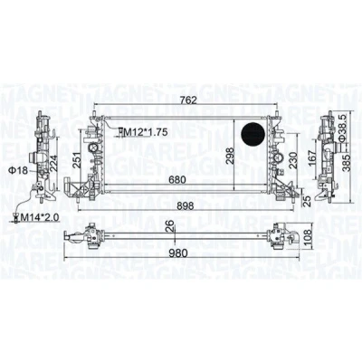Billede af MAGNETI MARELLI 350213206700 Radiator 680 298 26 Loddet køleripper