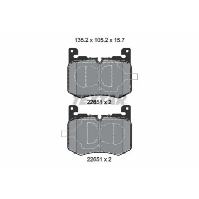 Billede af TEXTAR 2265101 Bremseklodser Forberedt til slidindikator LAND ROVER: Range Rover Velar, JAGUAR: F Pace
