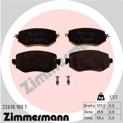 Billede af ZIMMERMANN 22610.180.1 Bremseklodser med akustisk advarsel for slid skruer Billede svarer til leveringsomfang RENAULT: Megane 4