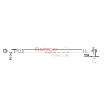 Billede af METZGER 4116215 Bremseslange 382 VOLKSWAGEN: Lupo / 3L, Polo III Hatchback