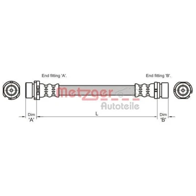 Billede af METZGER 4112336 Bremseslange 302 FORD: FIESTA 5