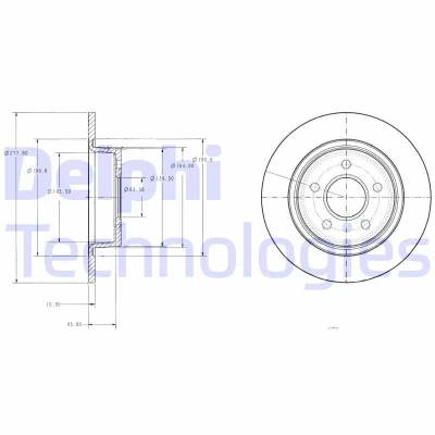 Billede af DELPHI BG3873 Bremseskiver 278 11 5 fuldstændigt olieret ubehandlet uden hjullejer, ABS sensorring FORD: Transit Connect Mk1 Van