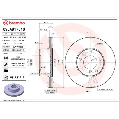 Billede af Bremseskive BREMBO 09.A917.11