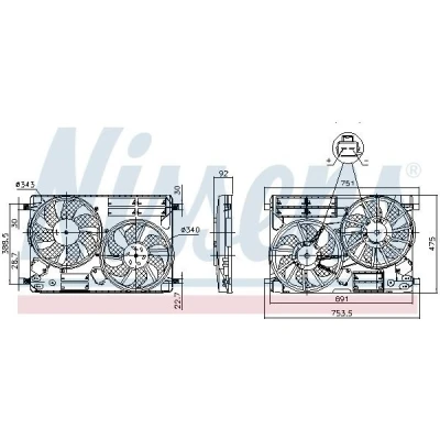 Billede af NISSENS 850096 Køleventilator FORD: FOCUS 3 Turnier