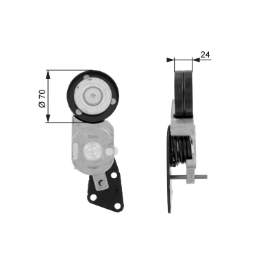 Billede af GATES FleetRunner Micro V Kit T38426 Strammehjul SKODA: Fabia 1 Combi, 2, Roomster, VOLKSWAGEN: Polo IV Hatchback