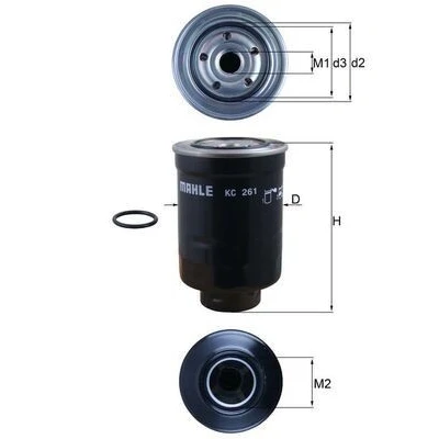 Billede af MAHLE ORIGINAL KC 261D Brændstoffilter Påskruet filter MAZDA: BT 50 Pick up