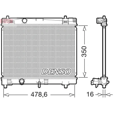 Billede af DENSO DRM50103 Radiator 479 349 16 TOYOTA: Yaris I Hatchback, II III Hatchback
