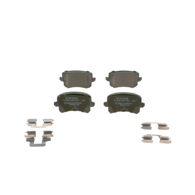 Billede af BOSCH 0 986 494 731 Bremseklodser Low Metallic med anti knirke plade, skruer fjeder, tilbehør VOLKSWAGEN: Tiguan I, Passat B7 Variant